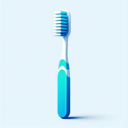 toothbrush in blue color on a blue background. 3d illustration