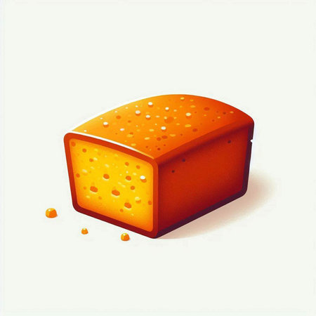 Illustration of a piece of cheese on a white background, vector illustration