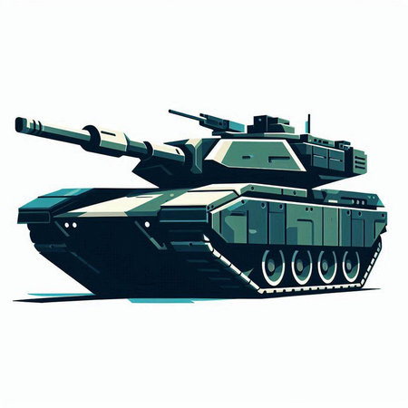 illustration of a tank on a white background, vector illustration.