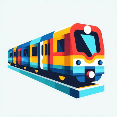 High speed train, colorful vector illustration. Modern high speed train.