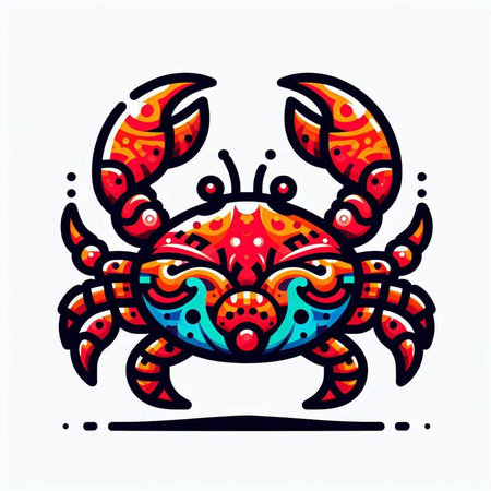 Crab. Hand drawn vector illustration. Isolated on white background.のイラスト素材