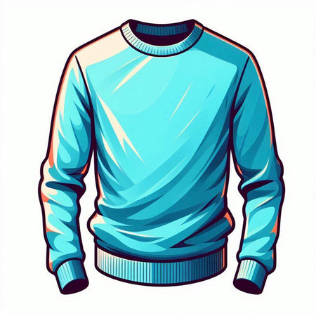 Vector illustration of a blue sweater isolated on a white background. EPS 10