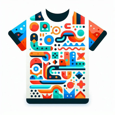 T-shirt with geometric pattern. Vector illustration for your design.