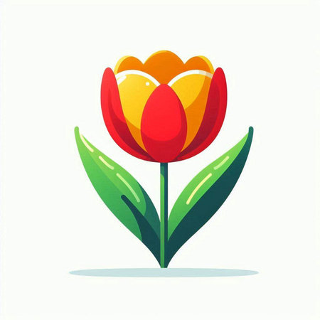 Tulip flower icon isolated on white background. Vector illustration.のイラスト素材