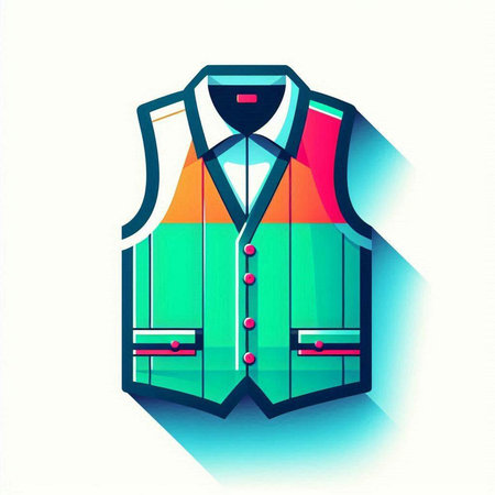 Illustration of a man's vest isolated on a white background.のイラスト素材