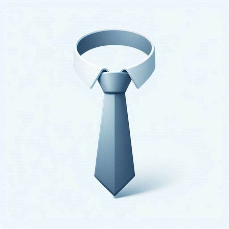 Blue necktie isolated on a white background. 3d render.のイラスト素材