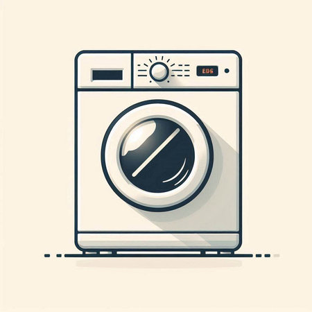 Washing machine icon. Flat design. Vector illustration, EPS 10