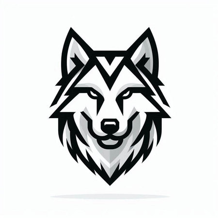 Wolf head logo icon vector design template. Wolf head vector icon.のイラスト素材