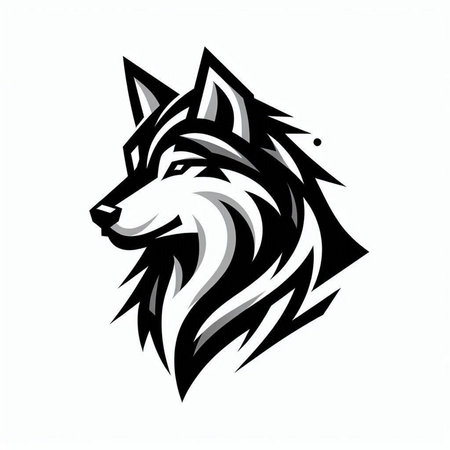 Wolf head mascot isolated on white background. Can be used as a logo for a sport team or a club.