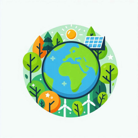 Ecology concept, save the planet, save the earth, vector illustration