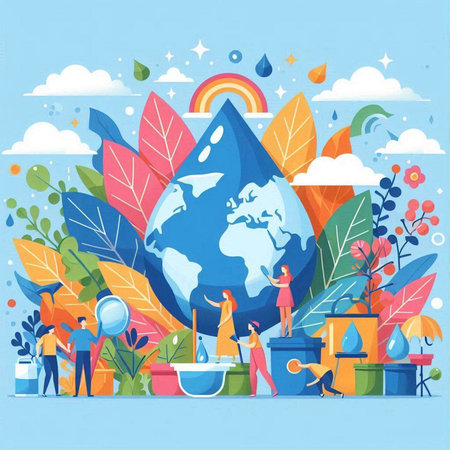 Save the planet concept. Flat design vector illustration. Earth day.