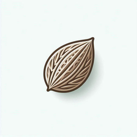 Illustration of a nutmeg isolated on a white background - vector