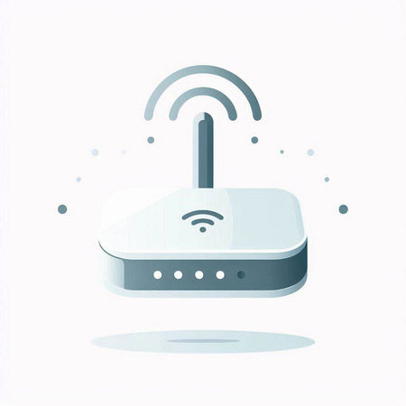 Wireless router icon. Vector illustration in flat style. Internet connection.