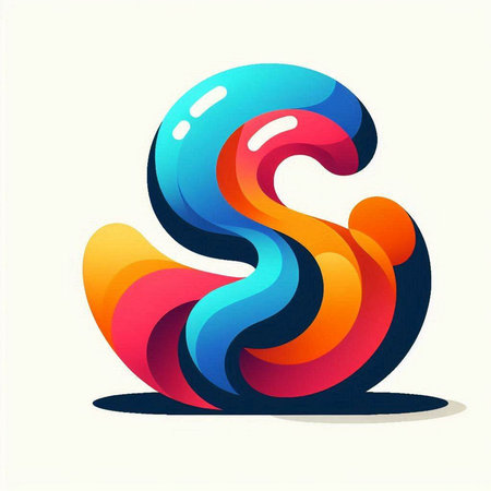 abstract colorful letter S on a white background, vector illustration.のイラスト素材