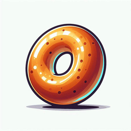 Vector illustration of a donut in cartoon style. Donut icon.のイラスト素材