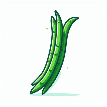 Green bean icon isolated on white background. Vegetable vector illustration.
