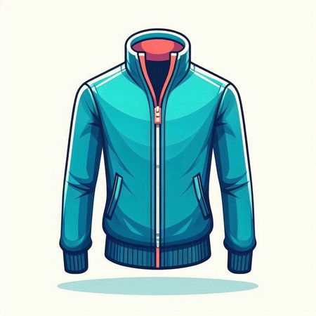 Jacket for winter and autumn. Vector illustration isolated on white background.
