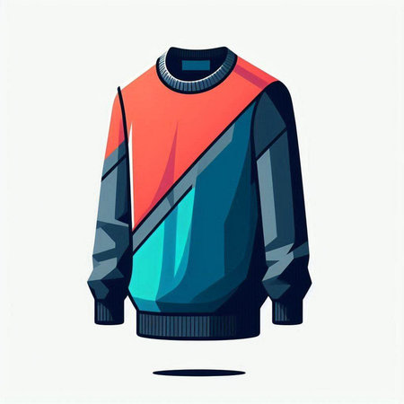 Vector illustration of a sports sweater isolated on a white background. Sport clothing.