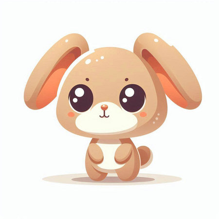 Cute cartoon baby bunny isolated on white background. Vector illustration.のイラスト素材