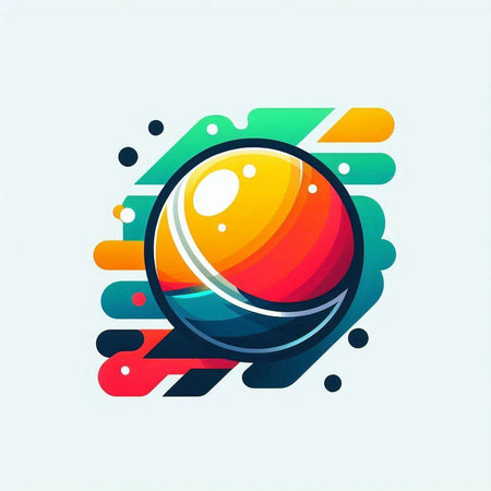Abstract colorful sphere logo design template. Vector icon element for technology, science, education, web design.のイラスト素材