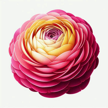 Beautiful pink rose isolated on white background. 3d illustration.