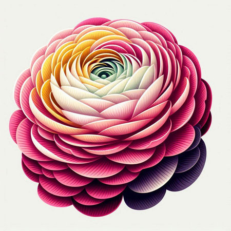 Colorful abstract flower on white background. Vector illustration. Eps 10.