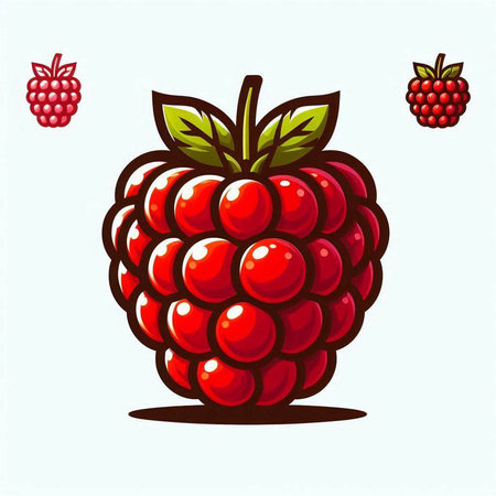 Raspberry. Vector illustration. Isolated on a white background.