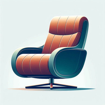 Armchair in retro style. Vector illustration. Isolated on white background.