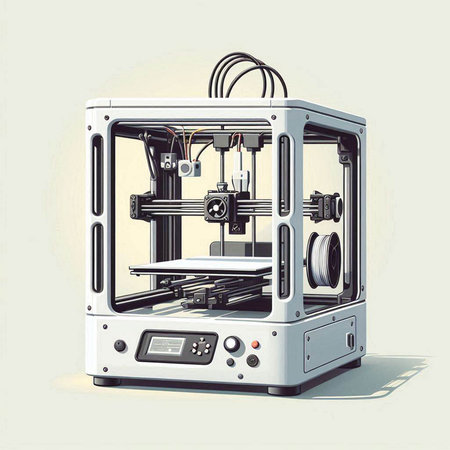 3d printer isolated on a white background. 3d render.