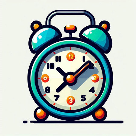 Alarm clock icon in flat style. Vector illustration of alarm clock.