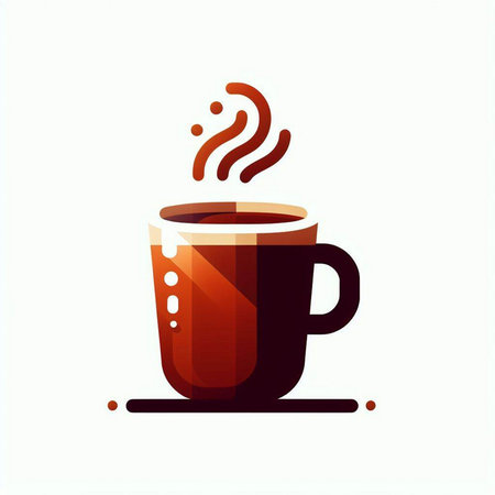 Coffee cup with steam vector icon. Hot drink symbol.のイラスト素材