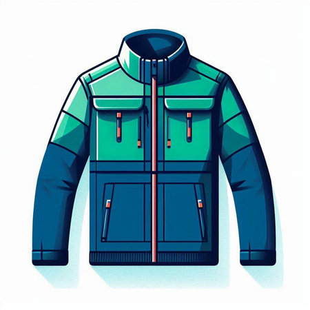 Men's winter jacket isolated on a white background. Vector illustration.