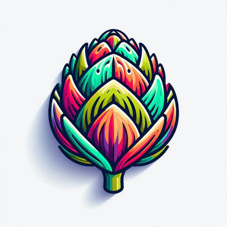 Artichoke icon. Hand drawn illustration of artichoke vector icon for web designのイラスト素材