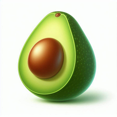 Avocado isolated on a white background. 3d render illustration.