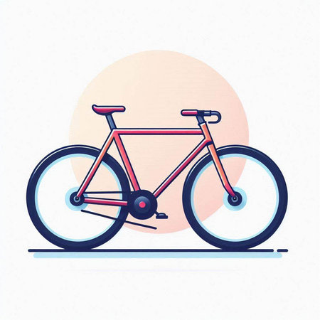 Bicycle icon on white background. Vector illustration in flat style.