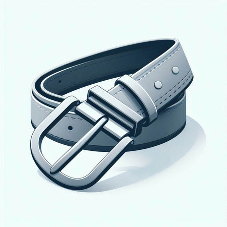 Men's belt on a white background. 3d rendering. Computer digital drawing.