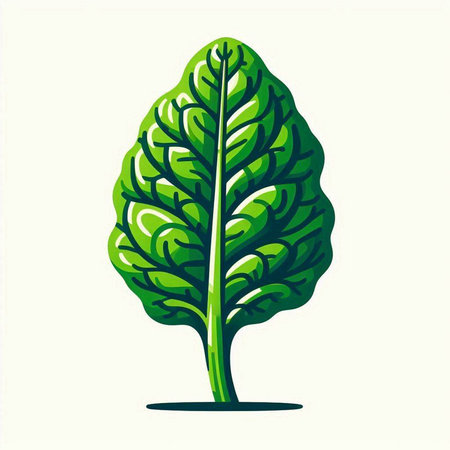 Illustration of a lettuce leaf, isolated on a white background.