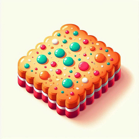 illustration of colorful cookies in the form of a heart on a white background