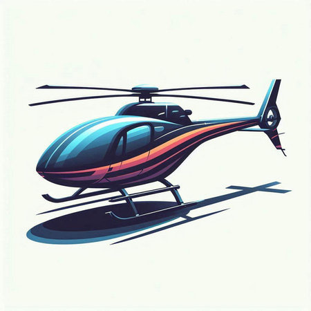 Helicopter. Vector illustration isolated on white background. EPS 10