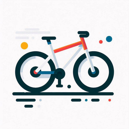 Bike flat icon. Vector illustration of bicycle on white background.