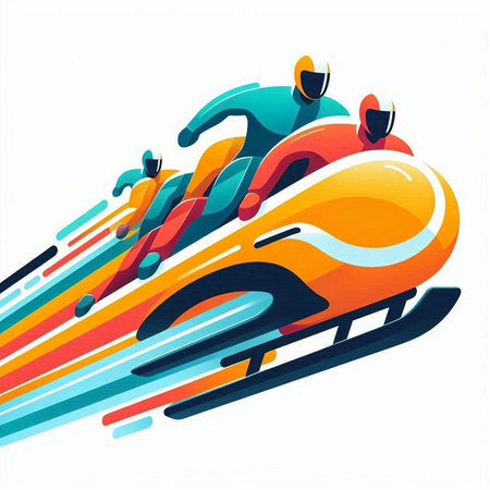 snowmobile vector illustration, snow scooter icon, winter sport