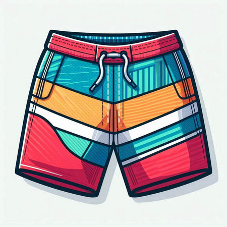 Vector illustration of shorts. Hand drawn design elements. Vector illustration.