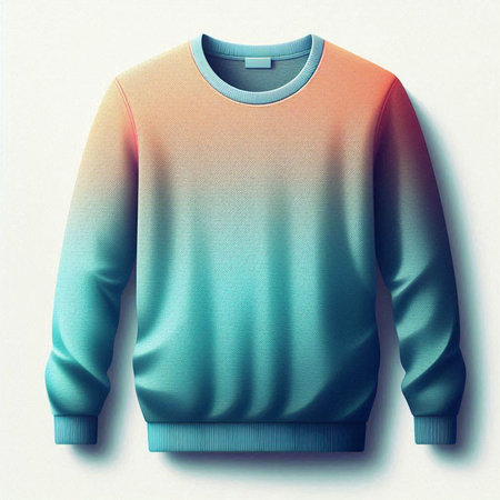 Blank sweater mockup on white background. 3D illustration.