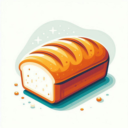 Illustration of a loaf of bread on a white background. Vector illustrationのイラスト素材