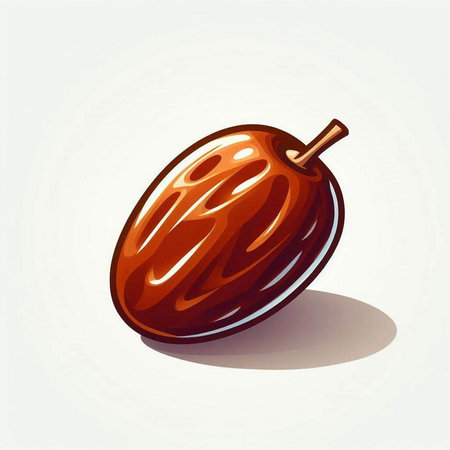 Illustration of a date fruit on a white background. Vector illustration.のイラスト素材