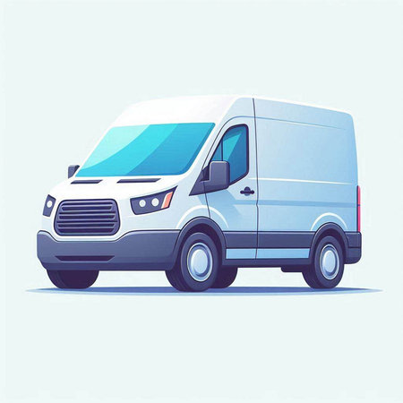 Delivery van. Vector illustration in a flat style. Isolated on white background.