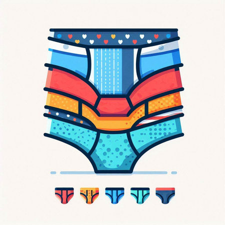 Colorful vector illustration of a male underpants in the style of pop art.