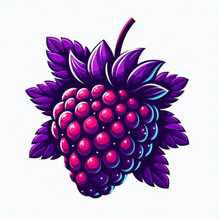 Raspberry vector illustration. Hand drawn berry isolated on white background.