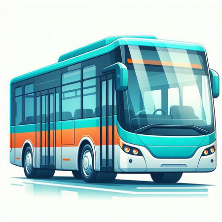 Bus vector illustration. Vector illustration of a bus on a white background.のイラスト素材