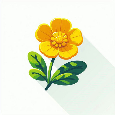 Flower icon, vector illustration. Flat design style with long shadow.のイラスト素材